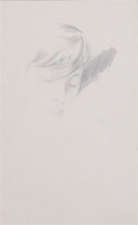 Giovanni Boldini (1845-1931) Portrait of Alice Helleu 6.5 x 4in.
